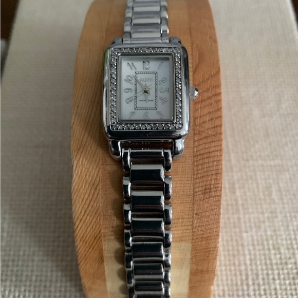 Ecclissi Sterling 1/4 ct tw Diamond Watch with interchangeable 3 Leather Bands - Picture 5 of 7